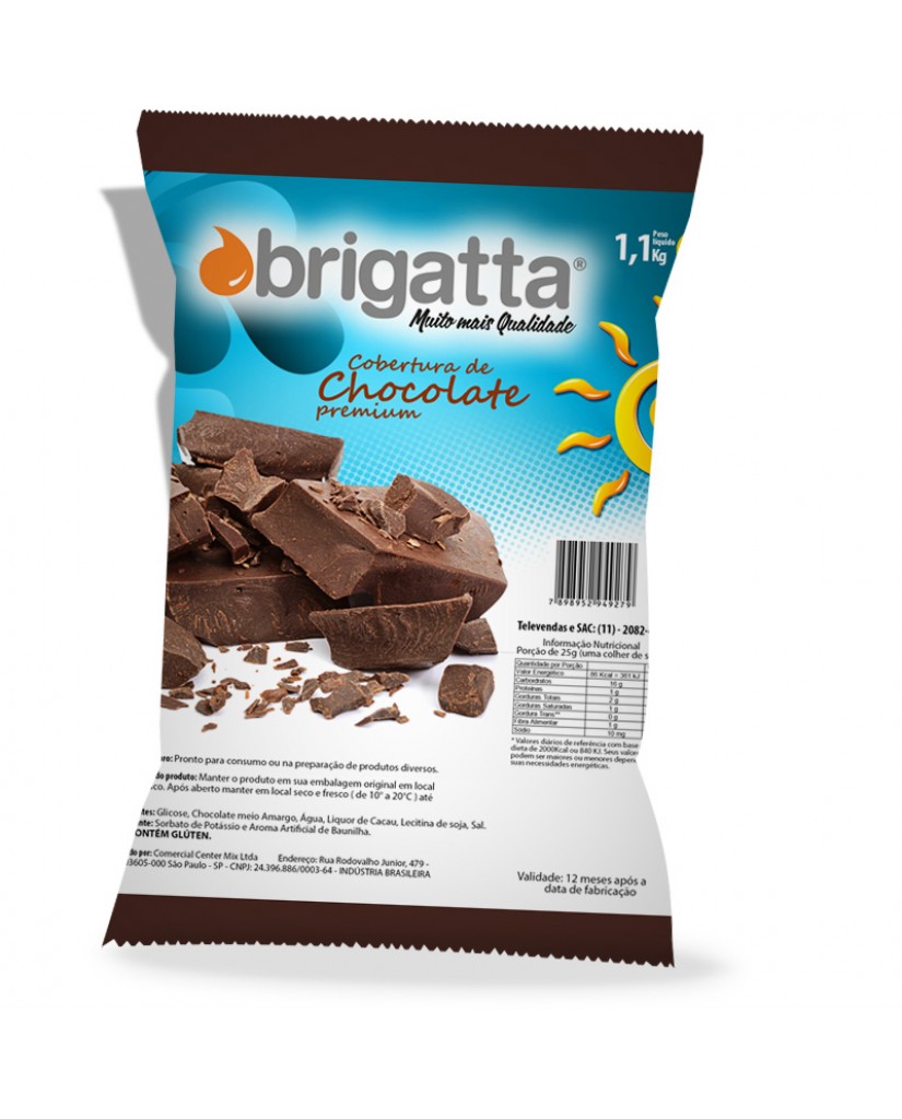 Cobertura Chocolate Premium 1,100kg Brigatta
